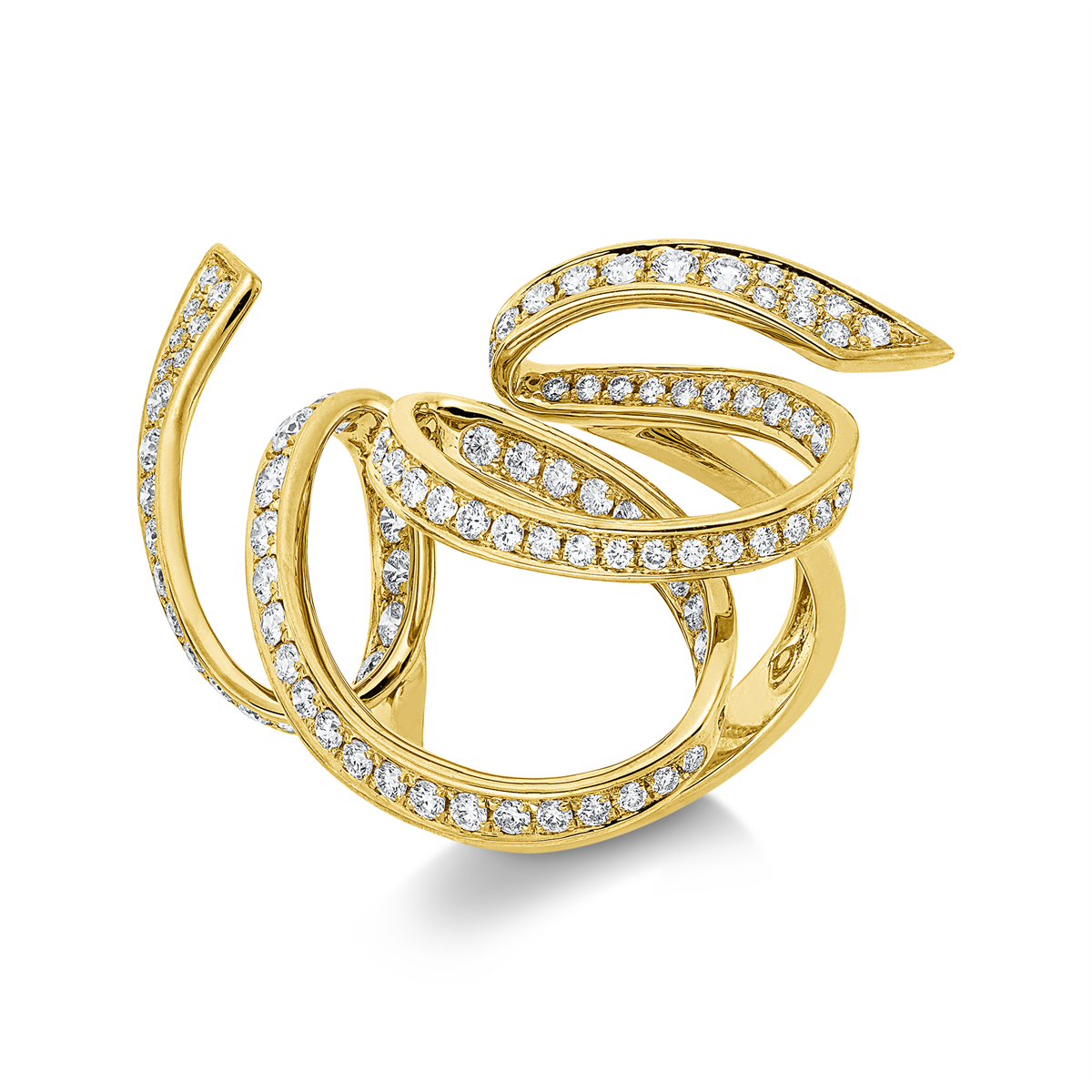 diamond full cut multi-stone ring in yellow gold