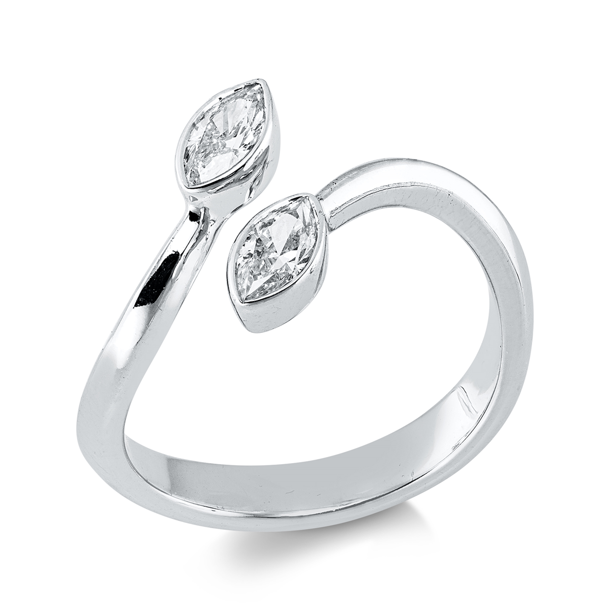 marquise modern woman ring in white gold