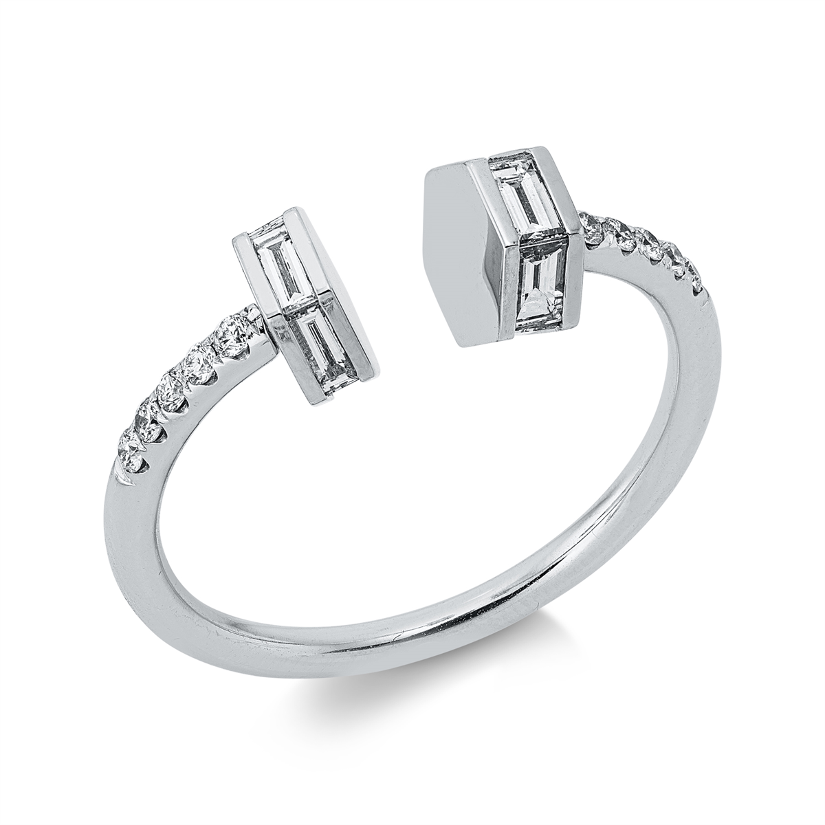 diamond full cut multi-stone ring in white gold