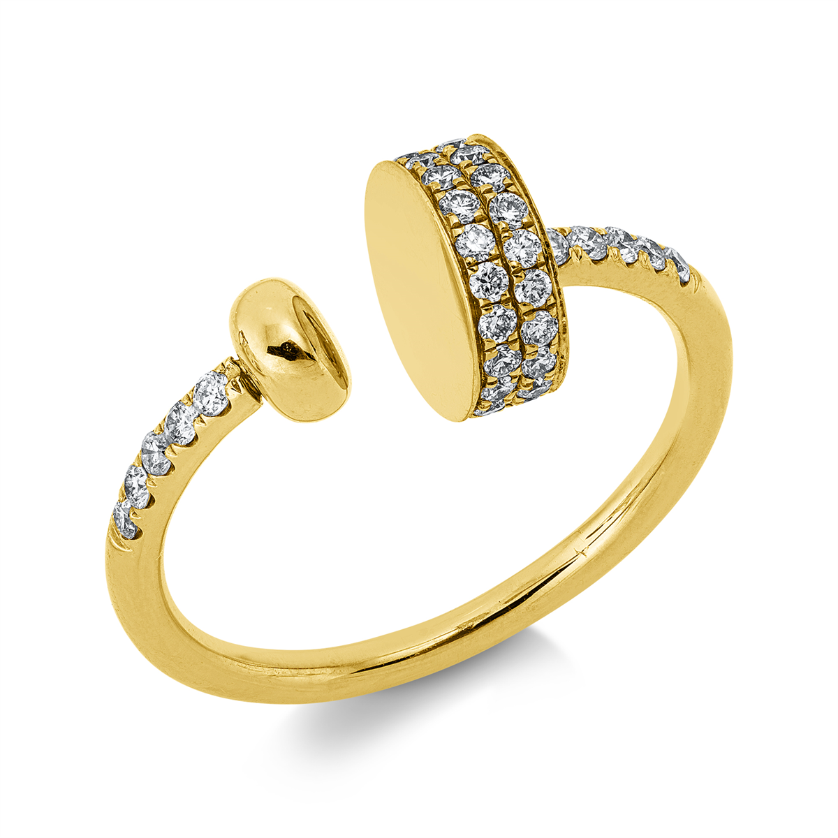 diamond full cut multi-stone ring in yellow gold