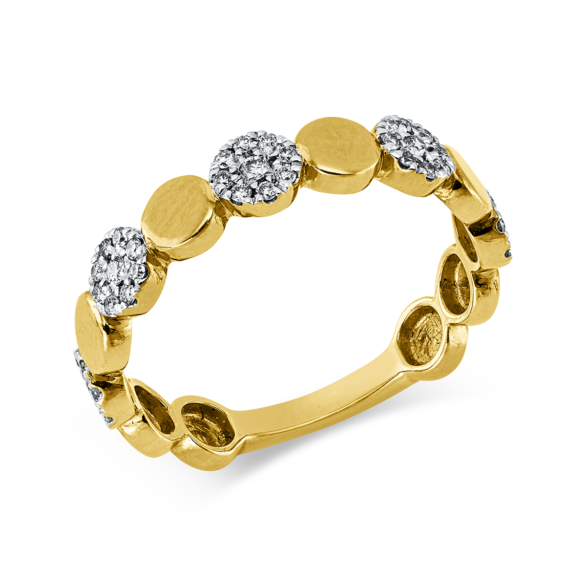 diamond full cut multi-stone ring in yellow gold