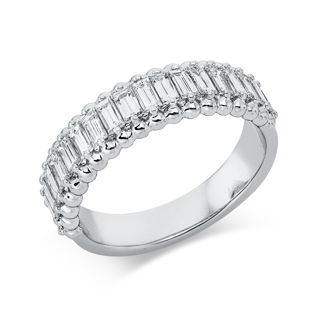 baguette baguette ring in white gold