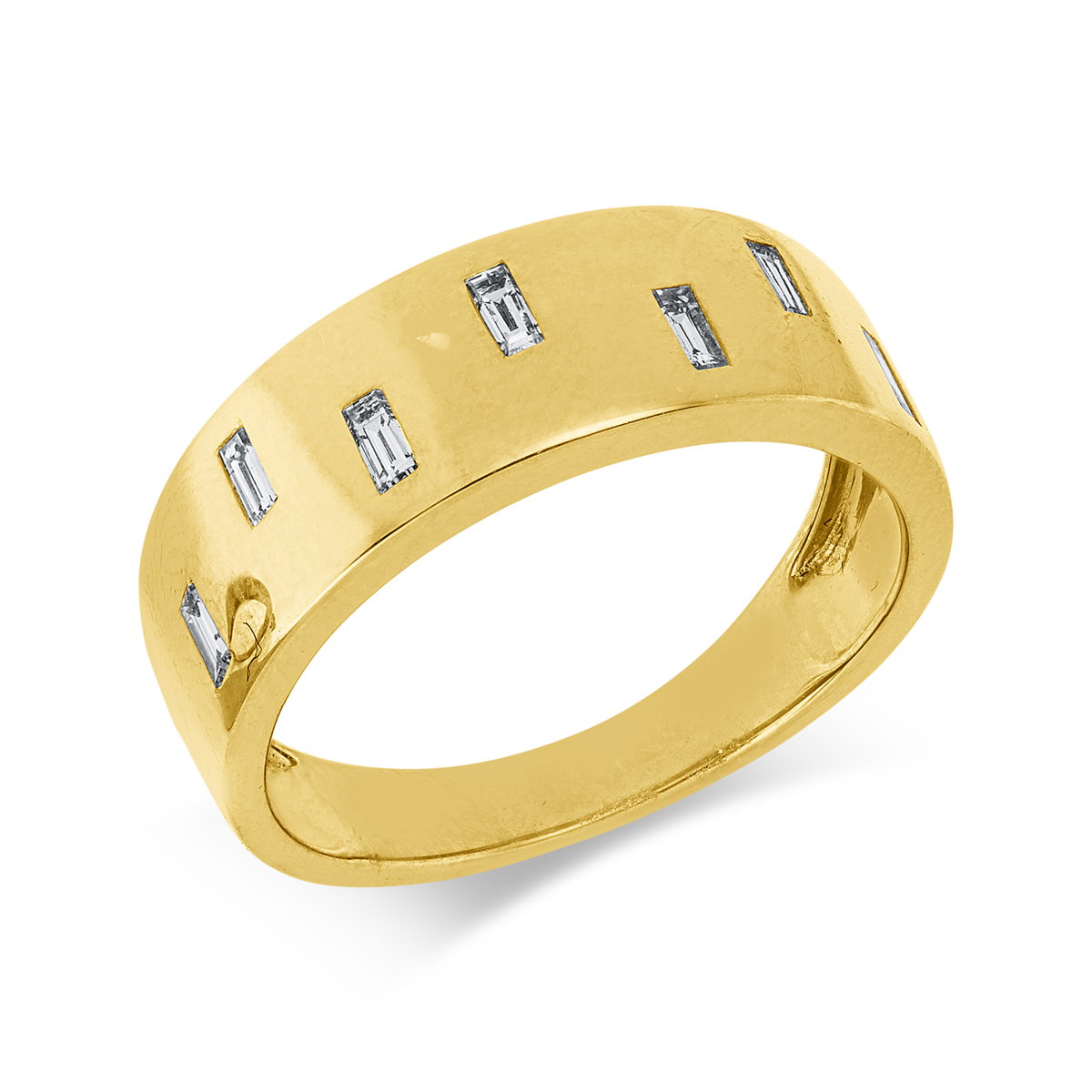 diamond full cut modern woman ring in yellow gold