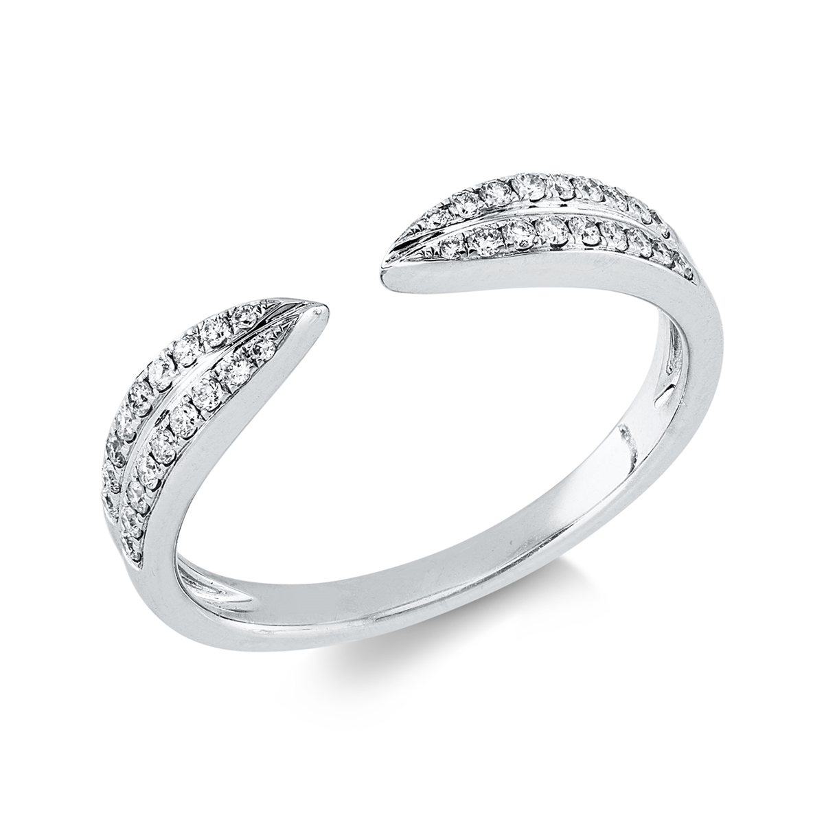 diamond full cut modern woman ring in white gold