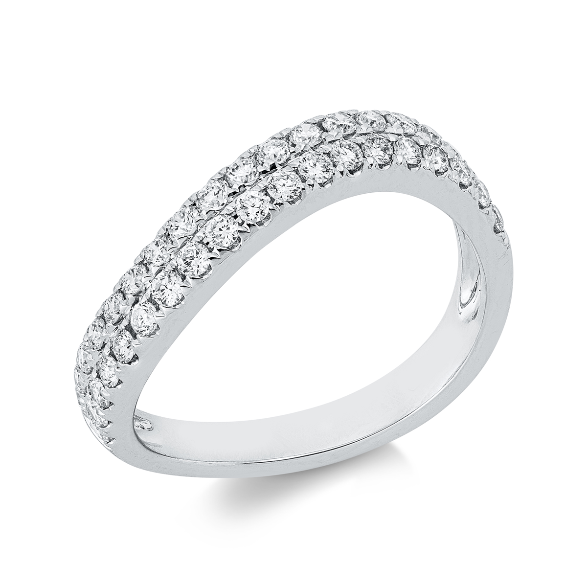 diamond full cut pavé ring in white gold