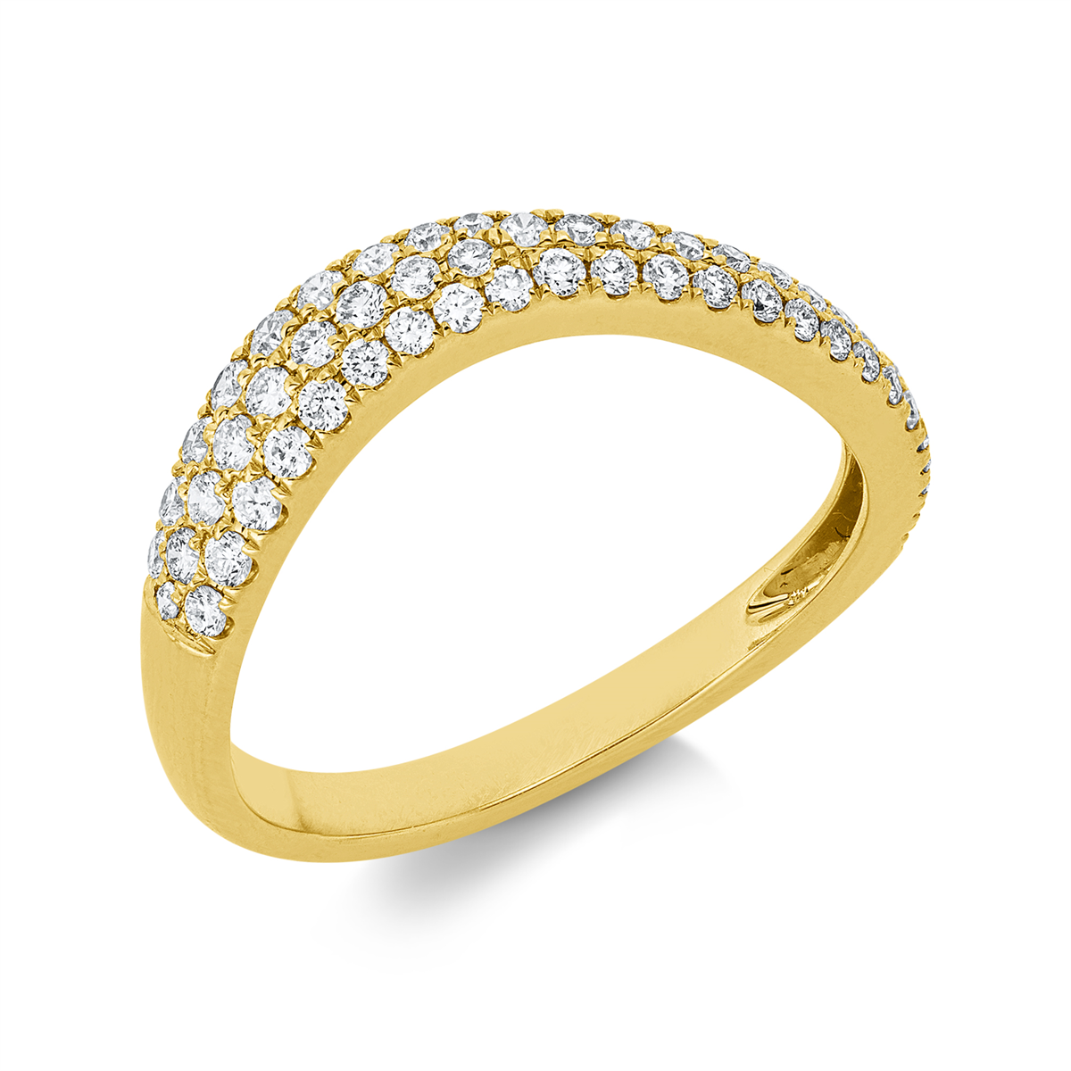 diamond full cut pavé ring in yellow gold