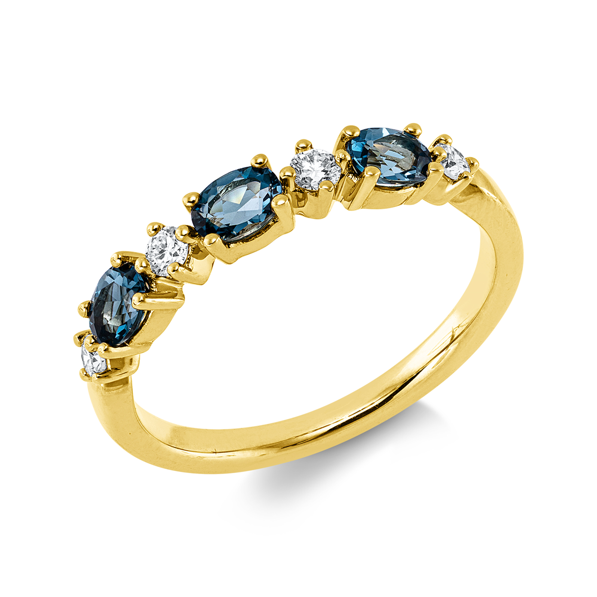 diamond full cut topaz colored stone fashion ring in yellow gold
