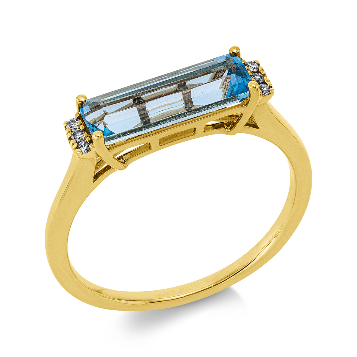 diamond full cut topaz colored stone fashion ring in yellow gold