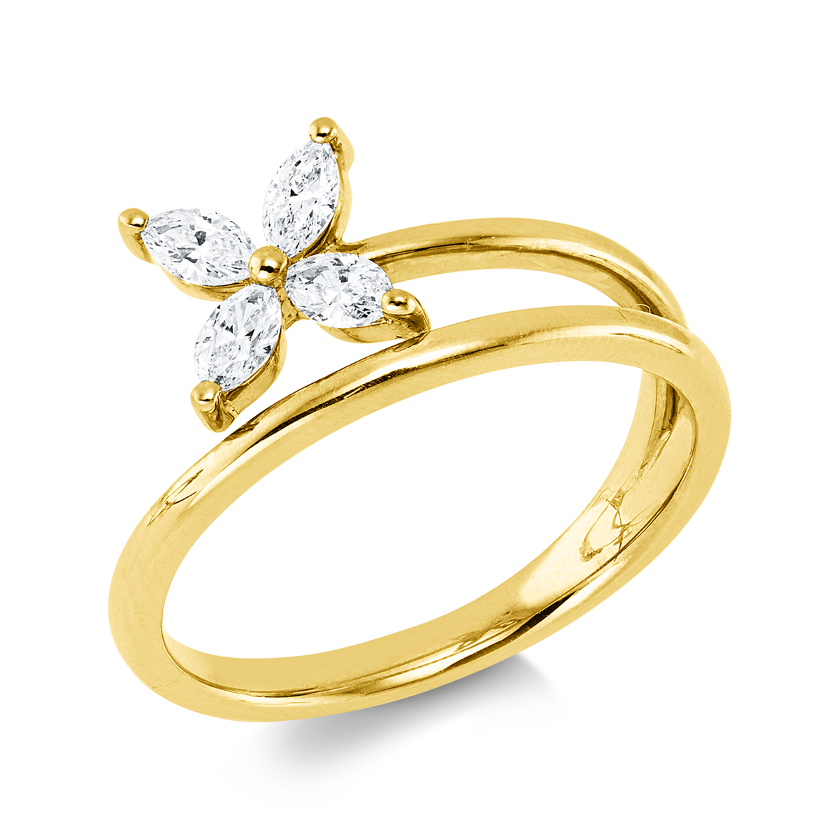 marquise modern woman ring in yellow gold