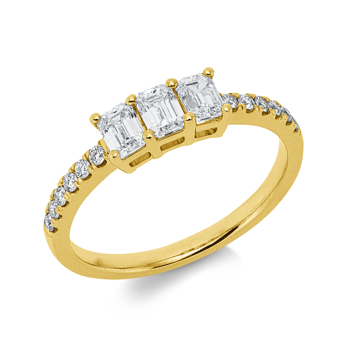 diamond full cut modern woman ring in yellow gold