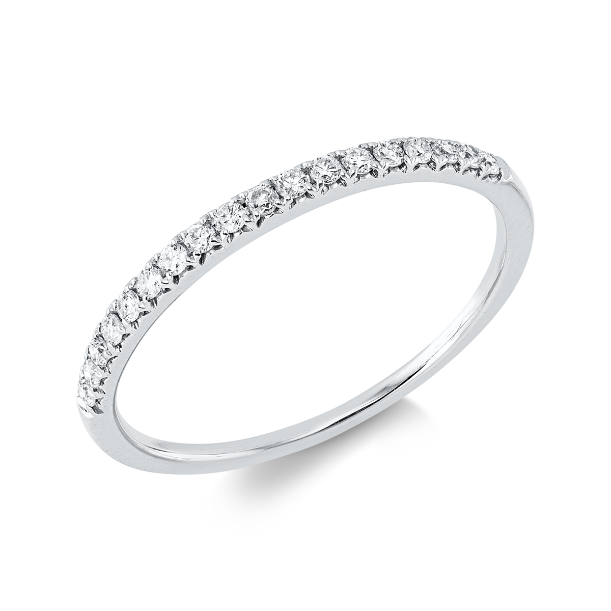 diamond full cut eternity half ring in white gold