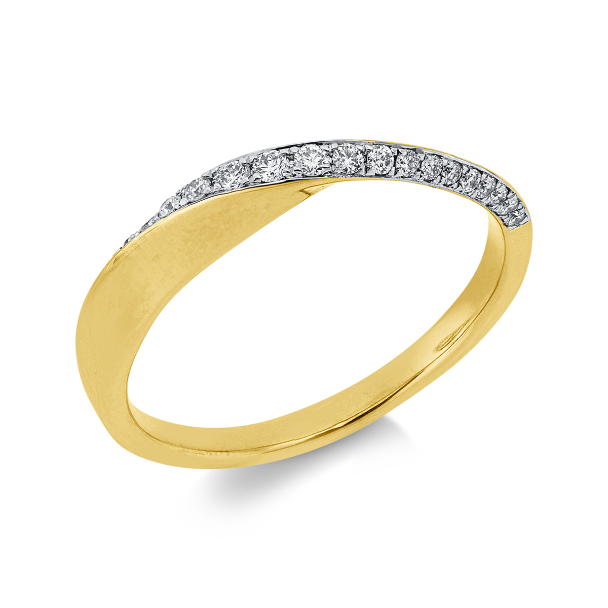 diamond full cut modern woman ring in yellow gold / white gold