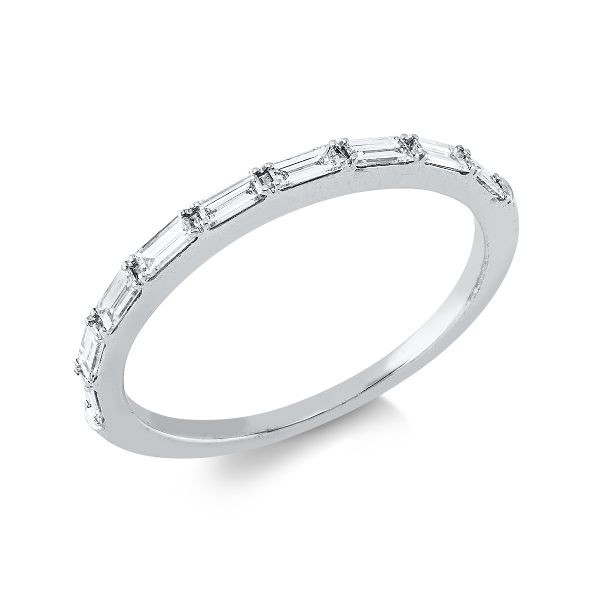 baguette baguette ring in white gold