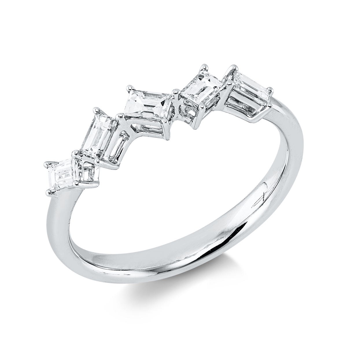 baguette baguette ring in white gold