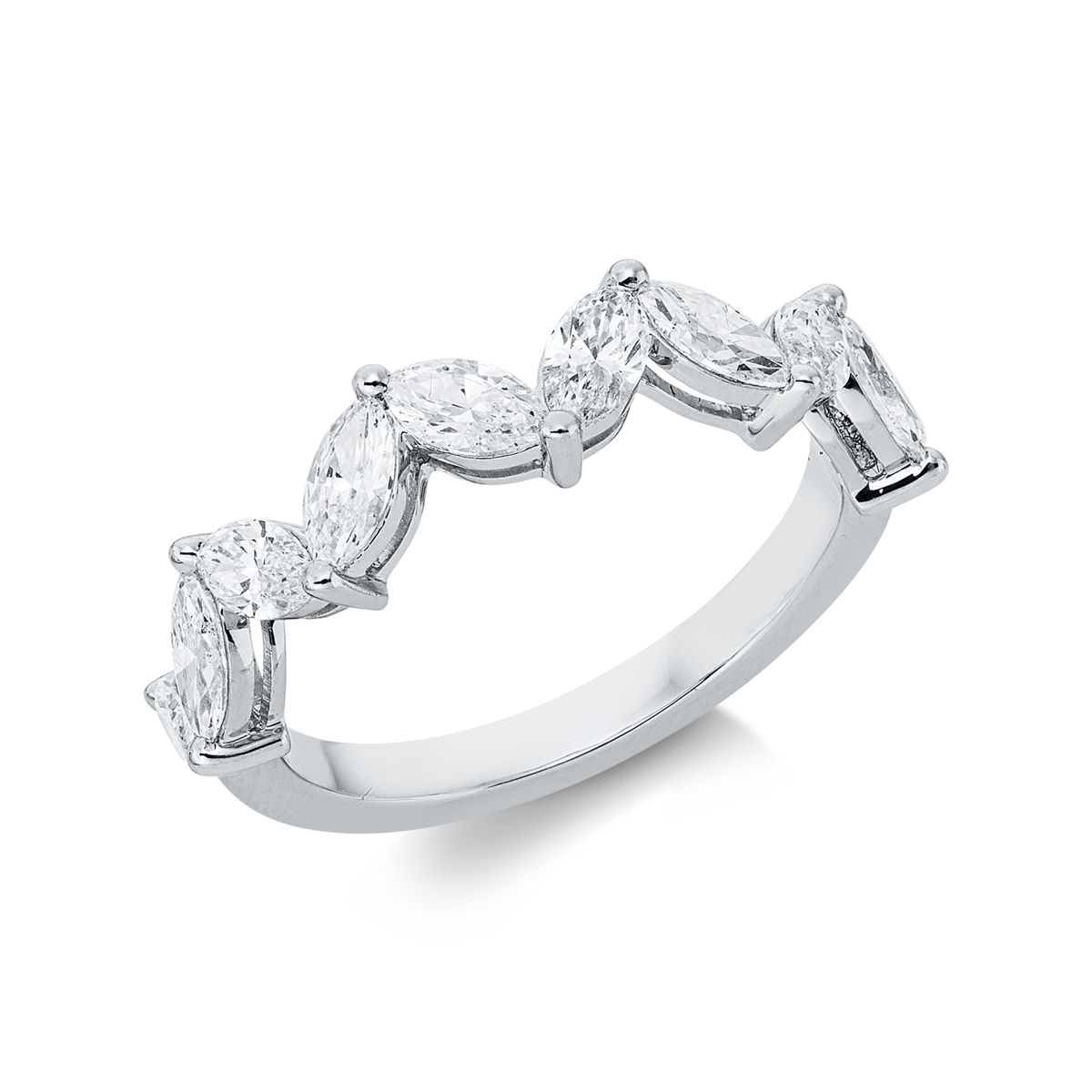 marquise modern woman ring in white gold
