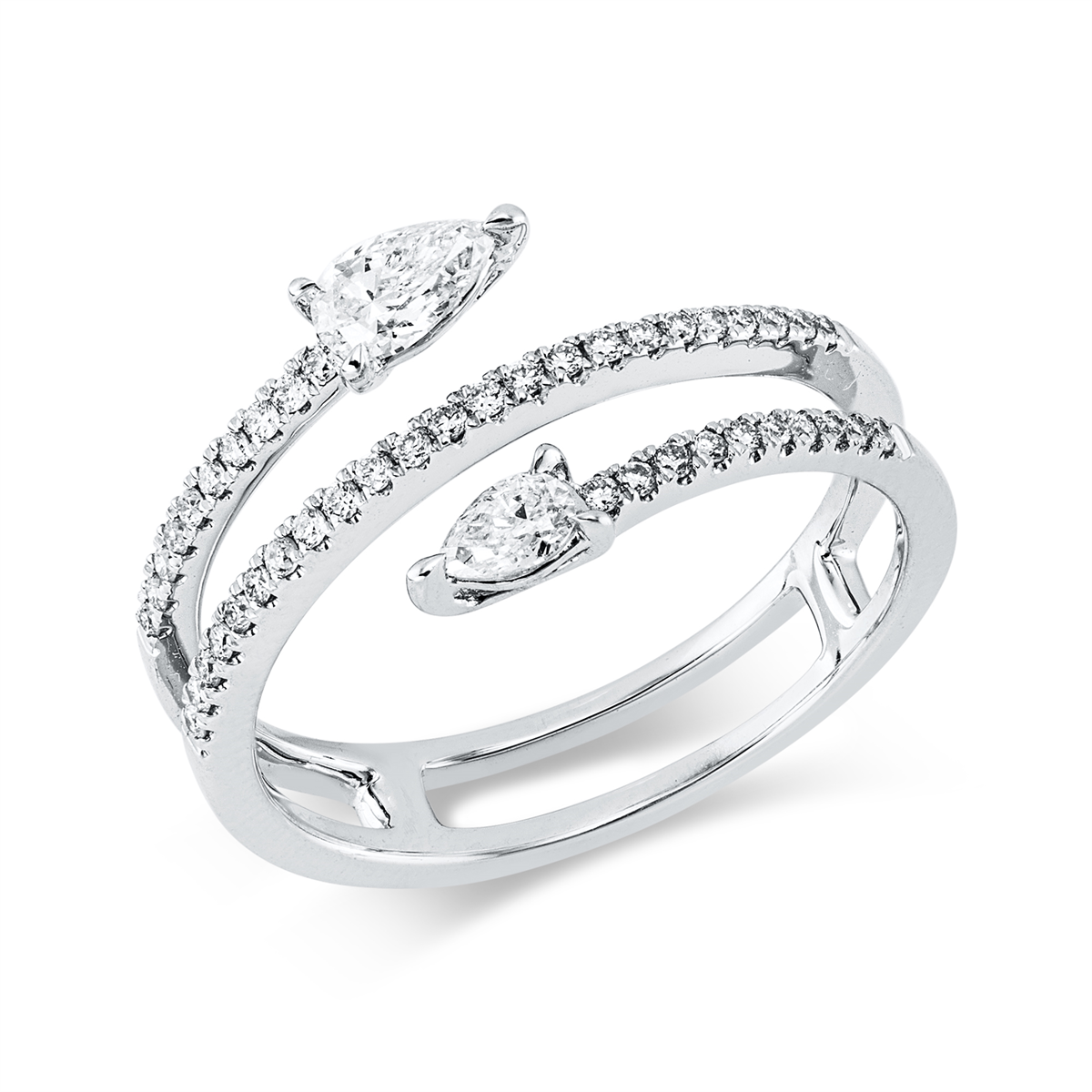 diamond full cut modern woman ring in white gold