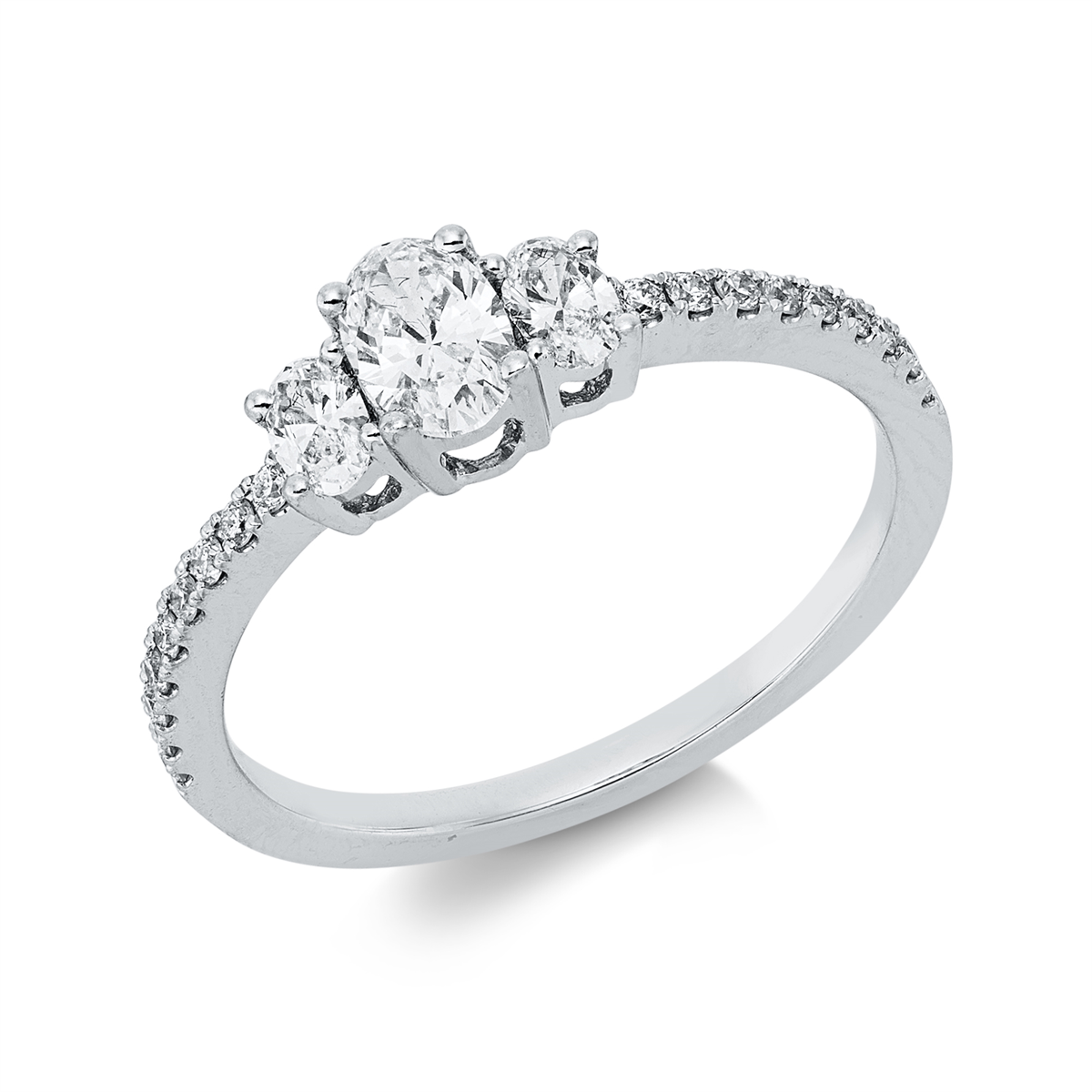 fantasy-cut modern woman ring in white gold