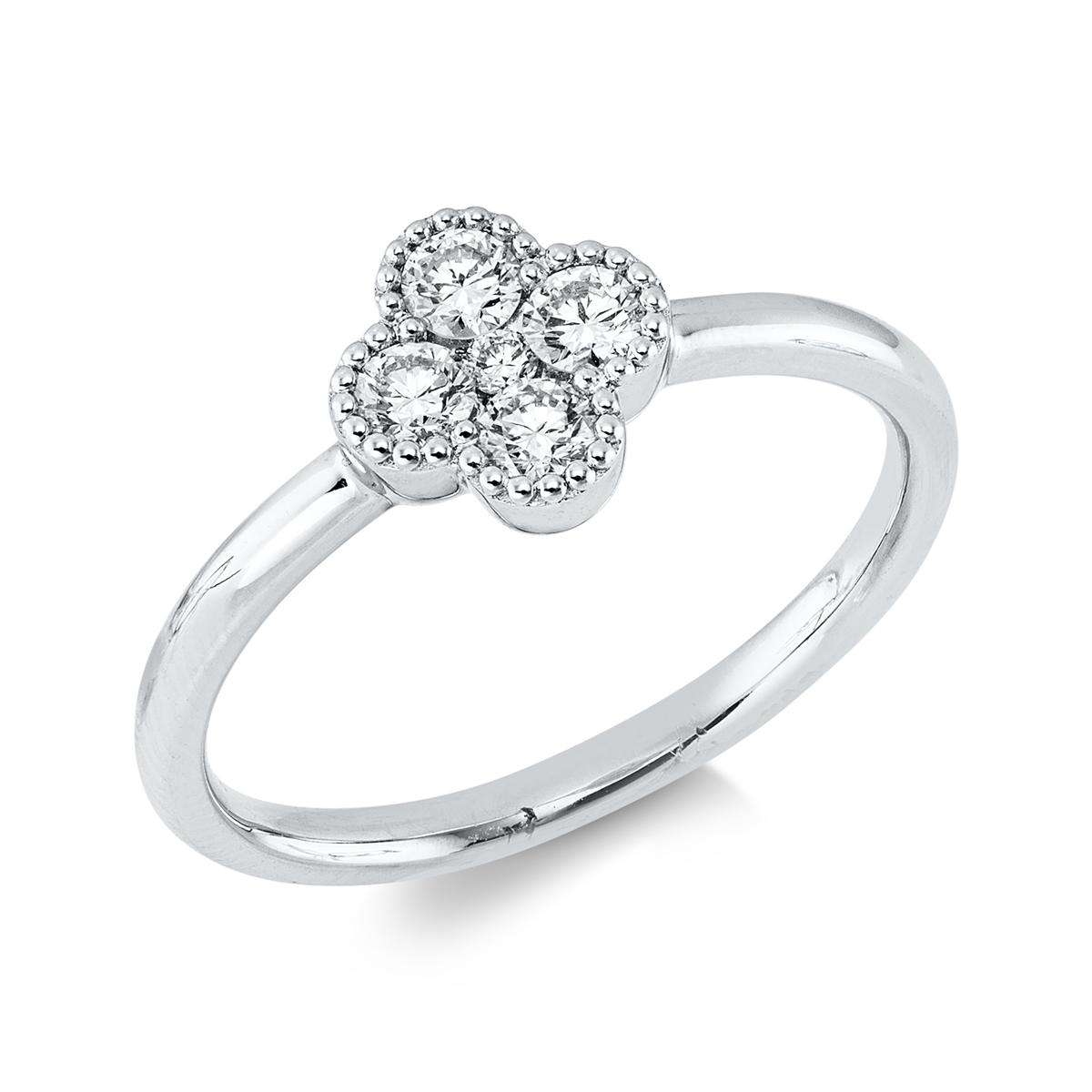 diamond full cut illusion classic ring in white gold
