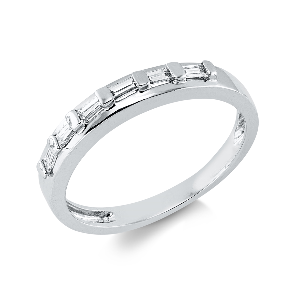baguette baguette ring in white gold