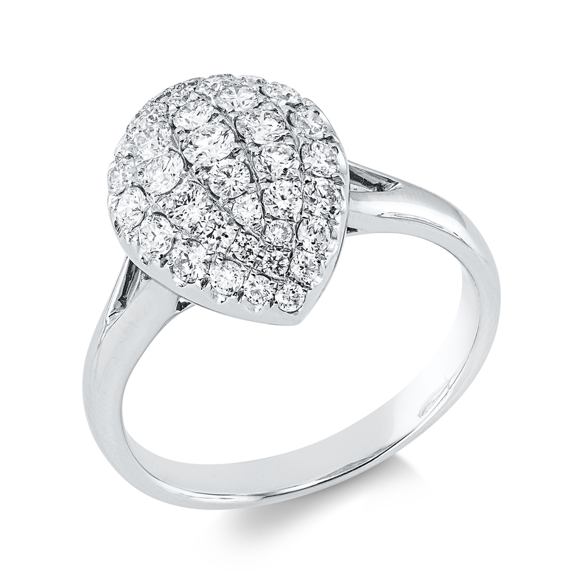 diamond full cut modern woman ring in white gold