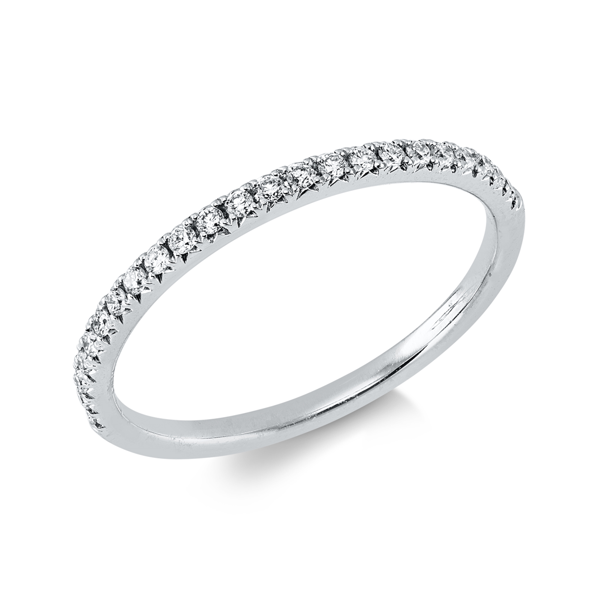 diamond full cut eternity half ring in white gold