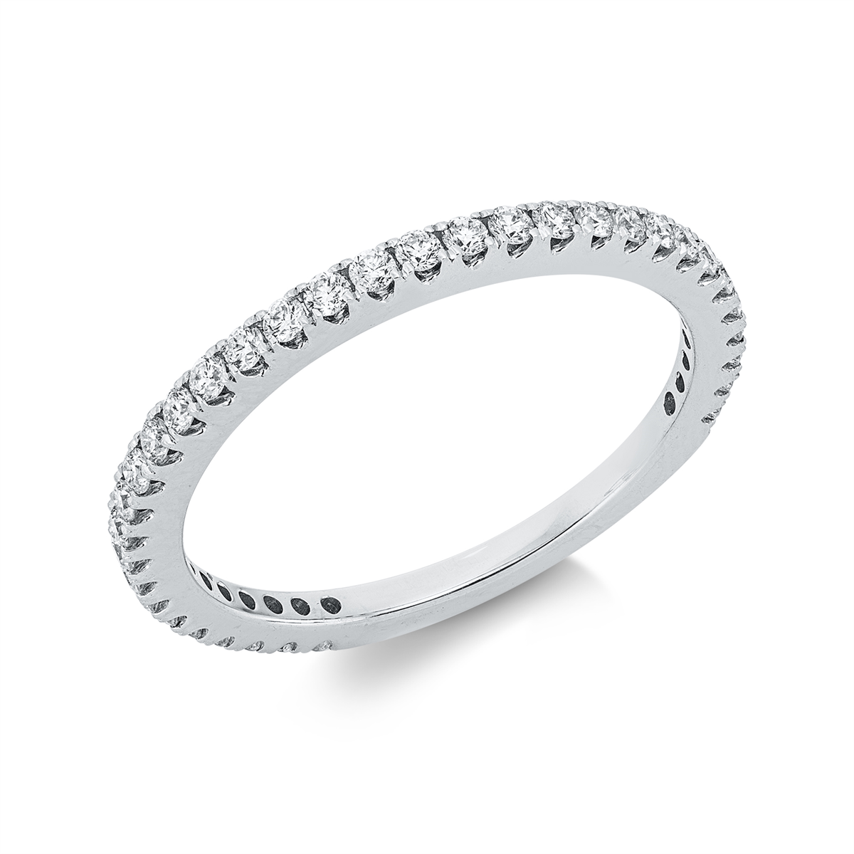 diamond full cut eternity full ring in white gold