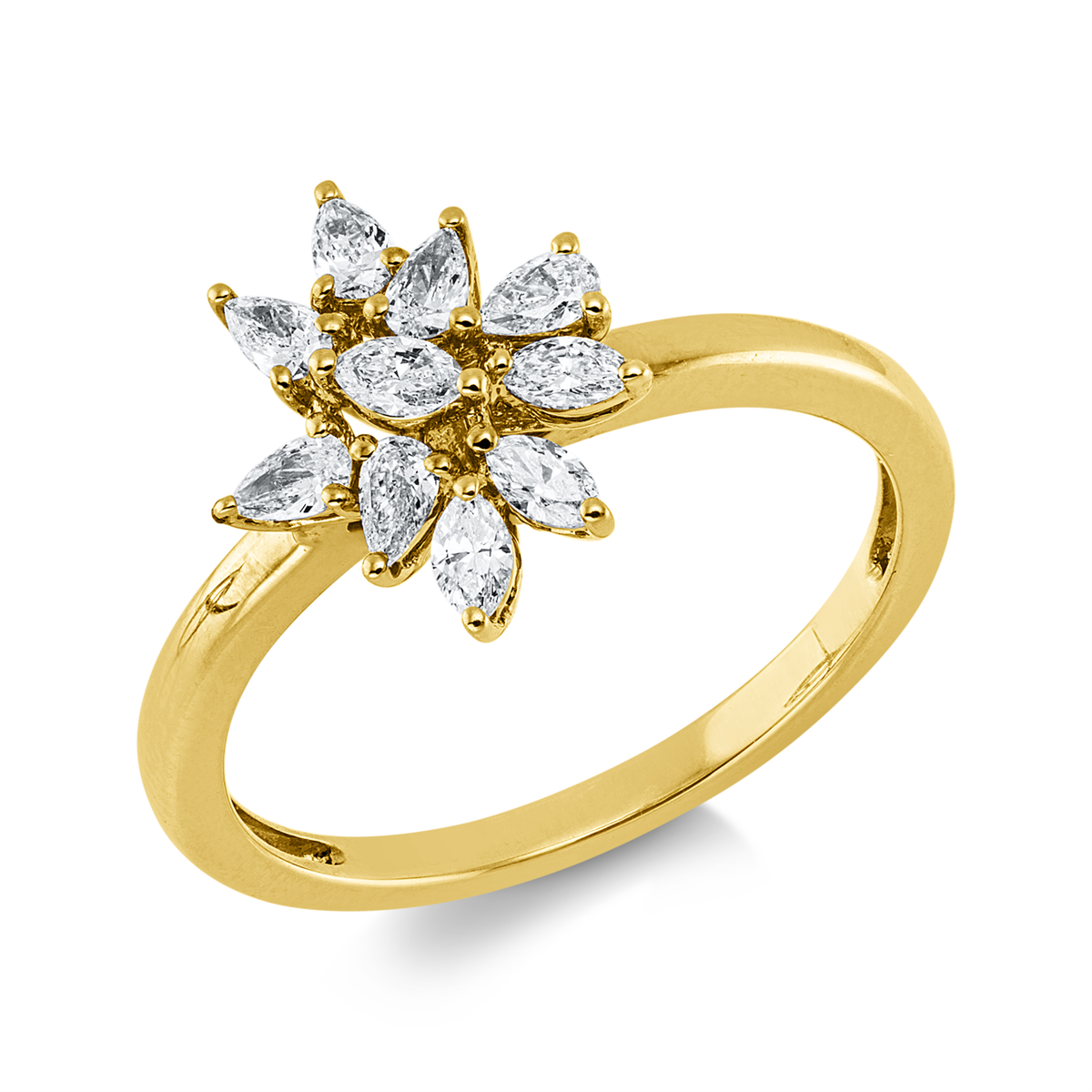 marquise modern woman ring in yellow gold