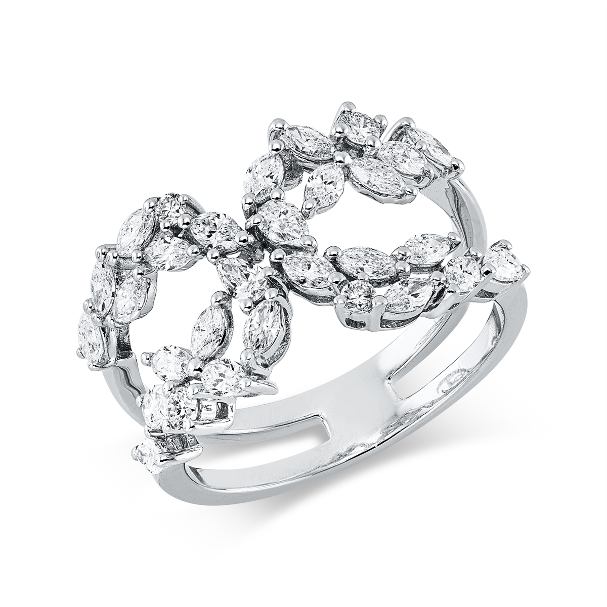 marquise modern woman ring in white gold