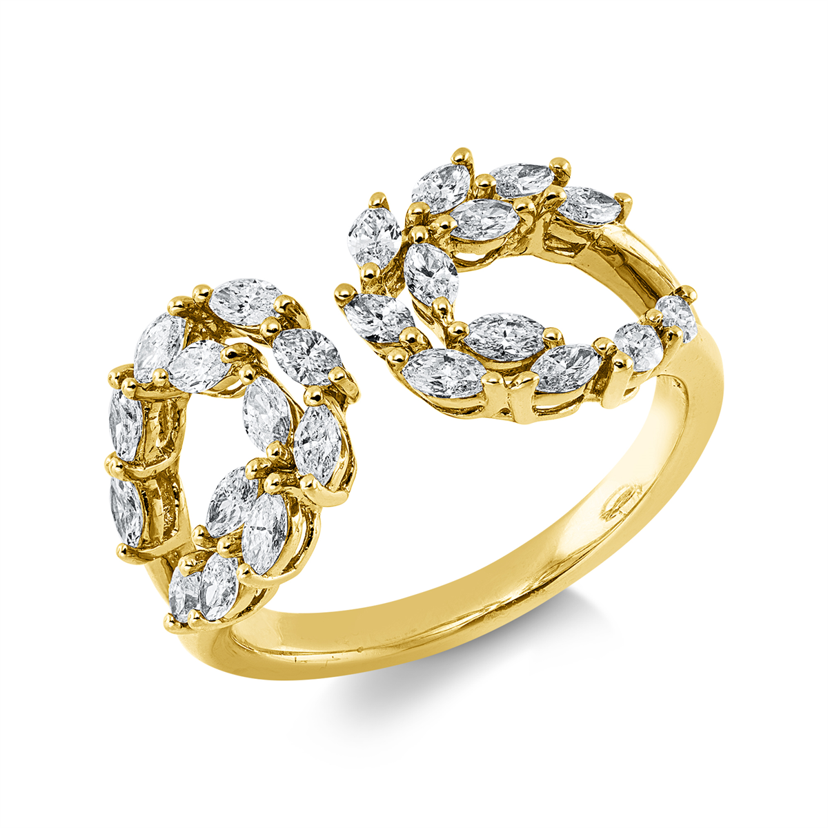 marquise modern woman ring in yellow gold