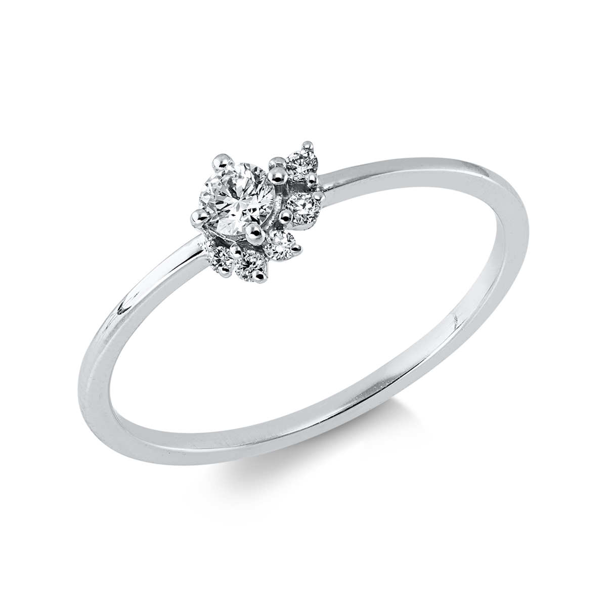 diamond full cut modern woman ring in white gold