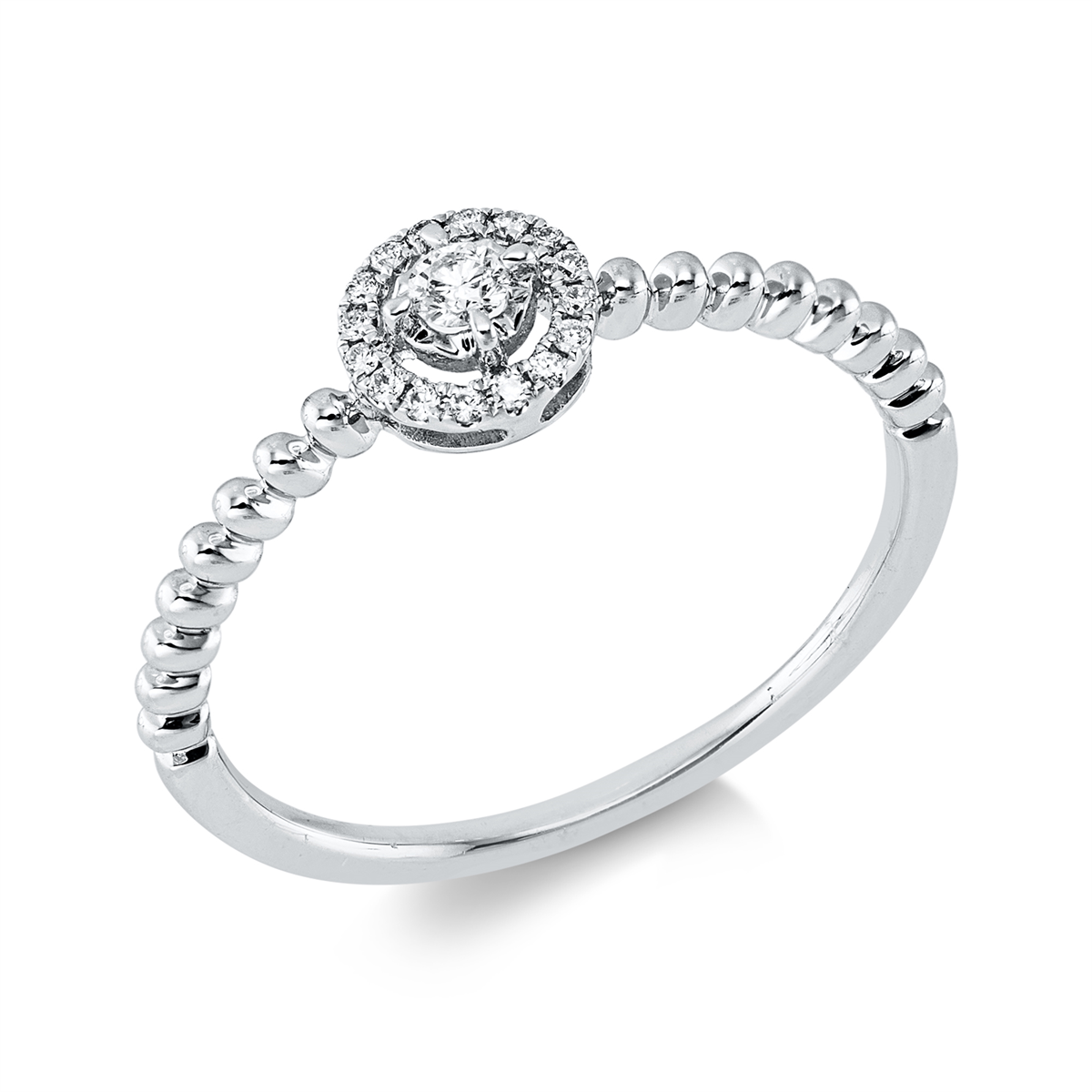 diamond full cut modern woman ring in white gold