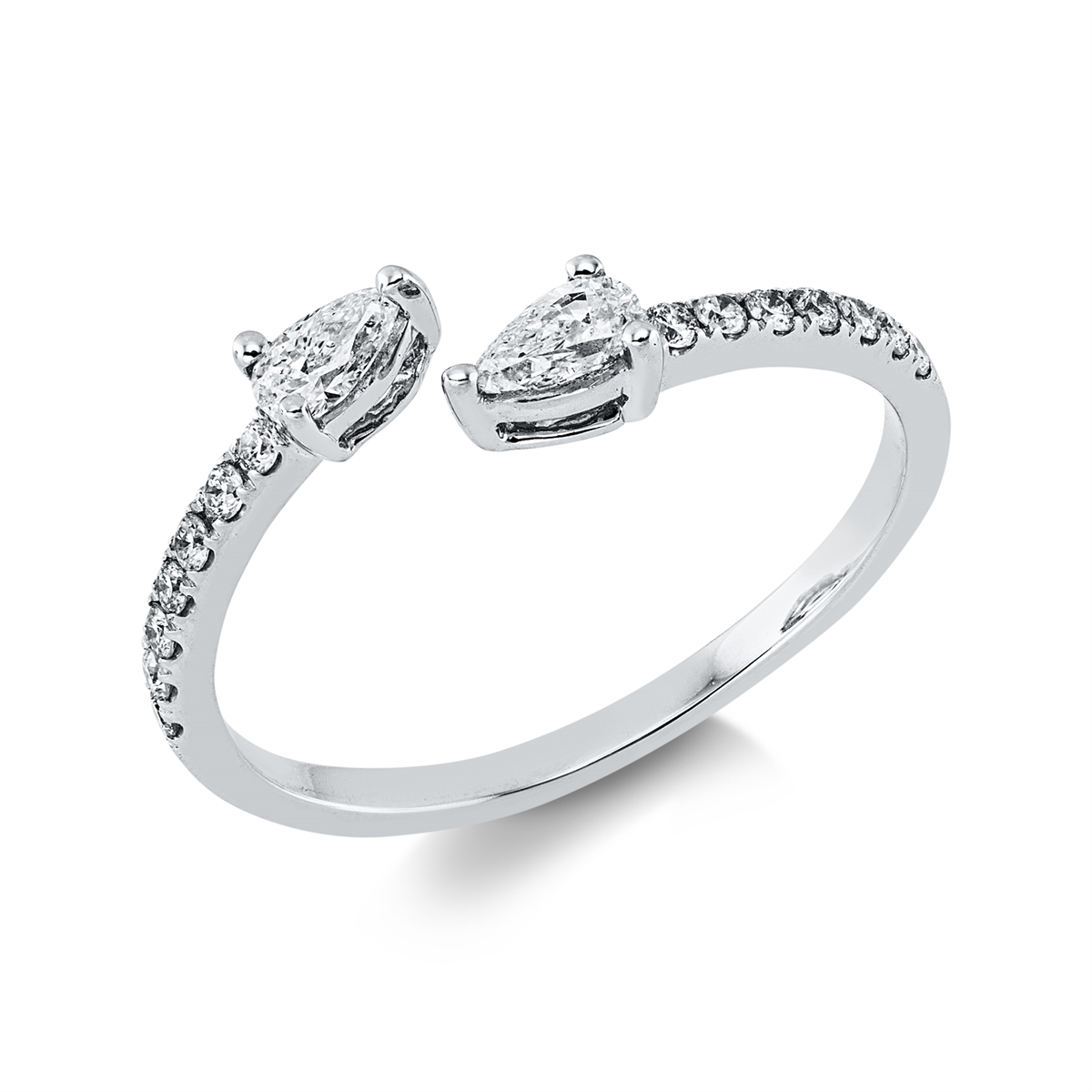 diamond full cut modern woman ring in white gold