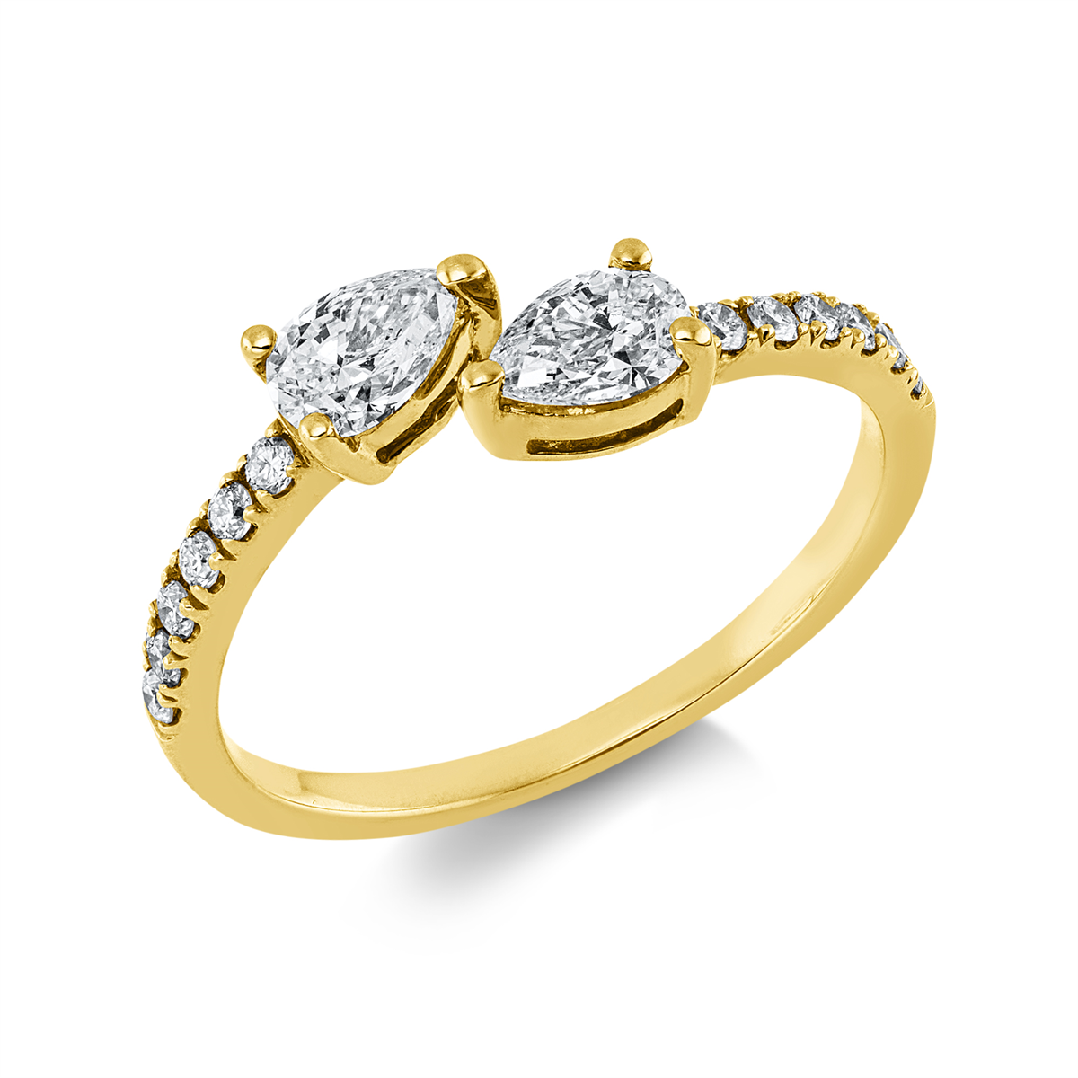 diamond full cut modern woman ring in yellow gold