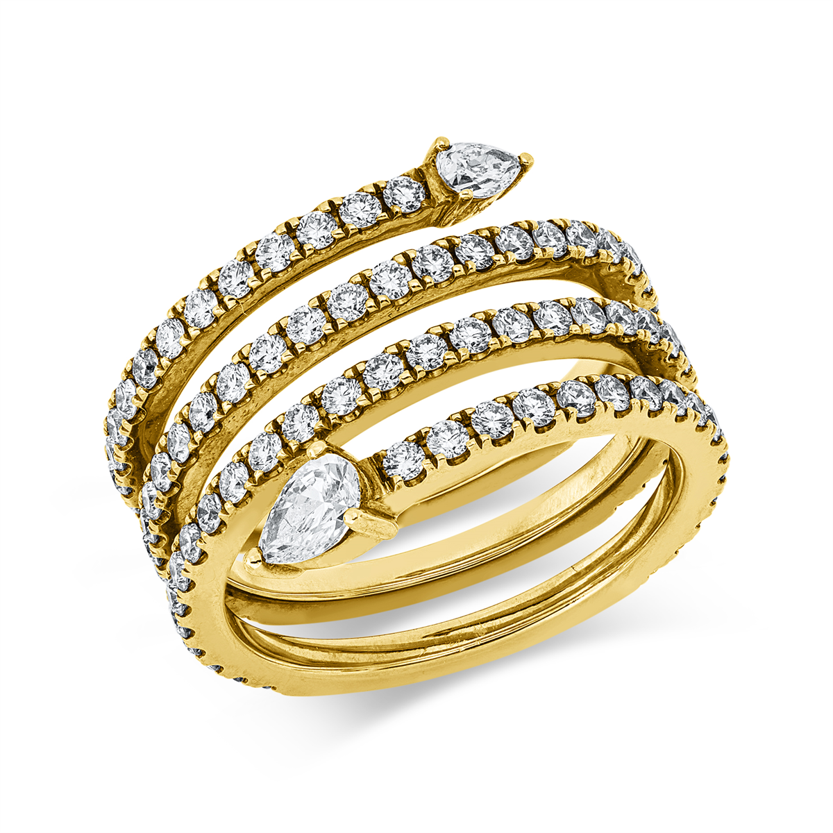 diamond full cut exclusive ring in yellow gold