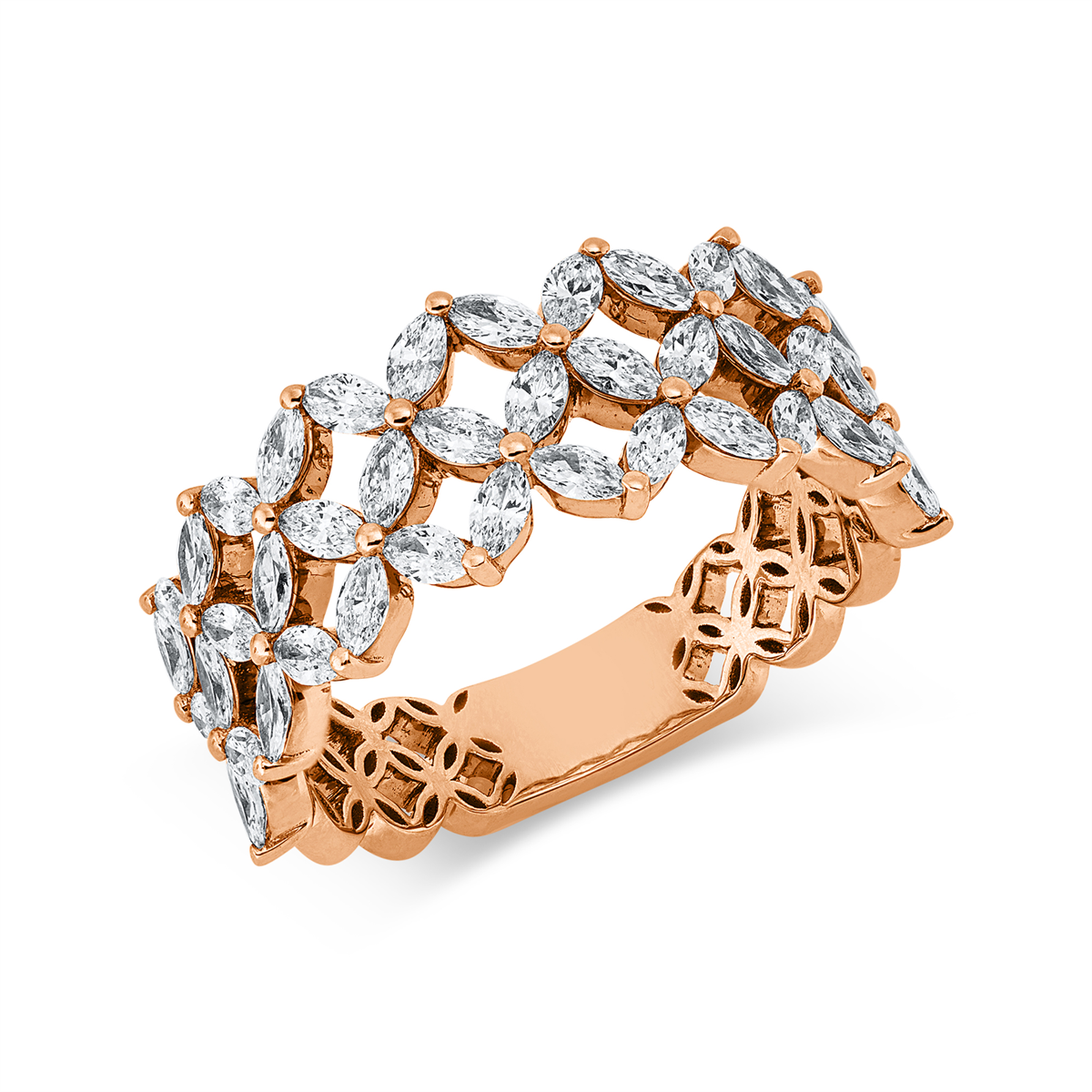 marquise modern woman ring in red gold