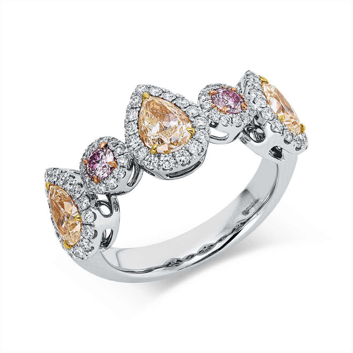 diamond full cut fancy colored diamond ring in whitegold /yellowgold /redgold