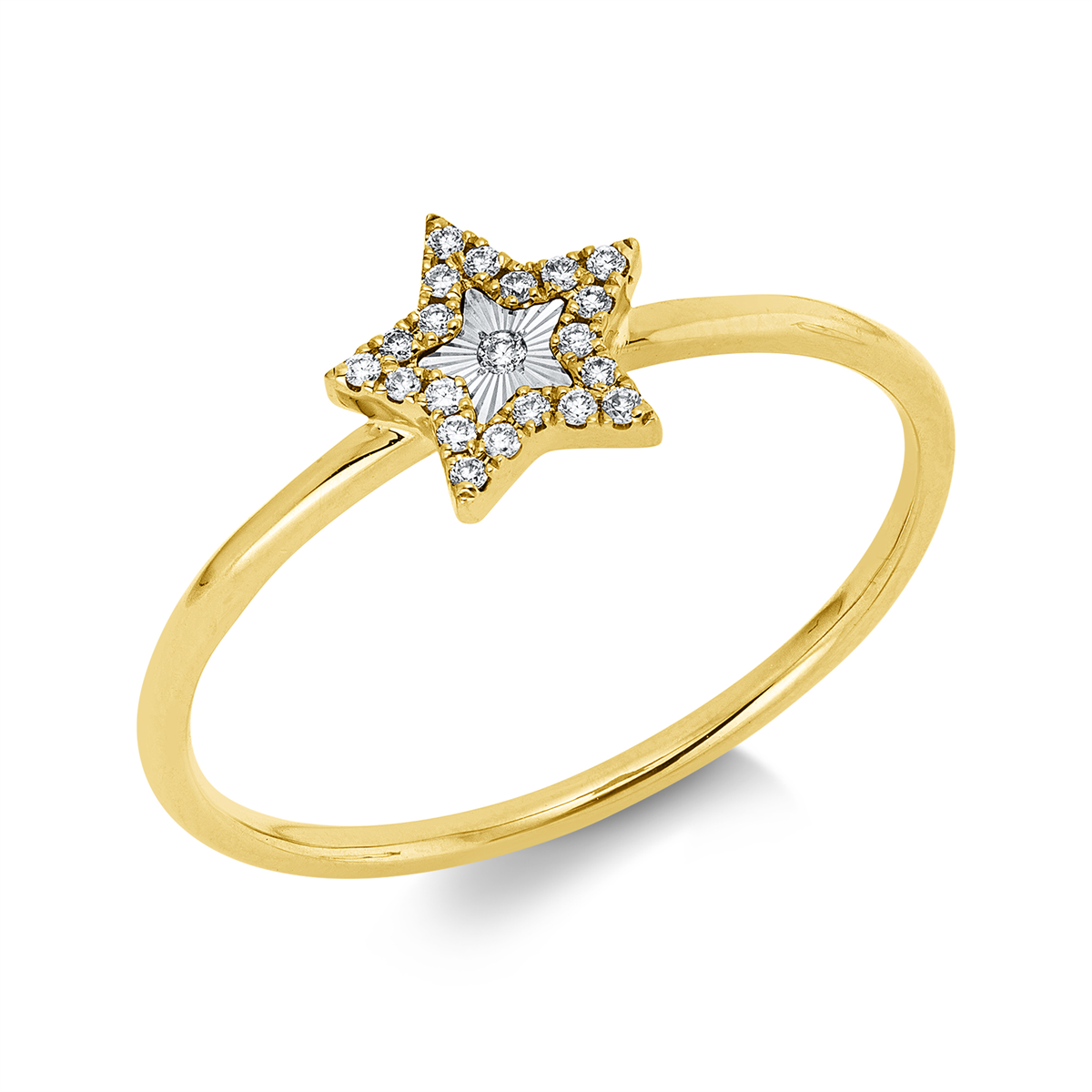 diamond full cut modern woman ring in yellow gold / white gold