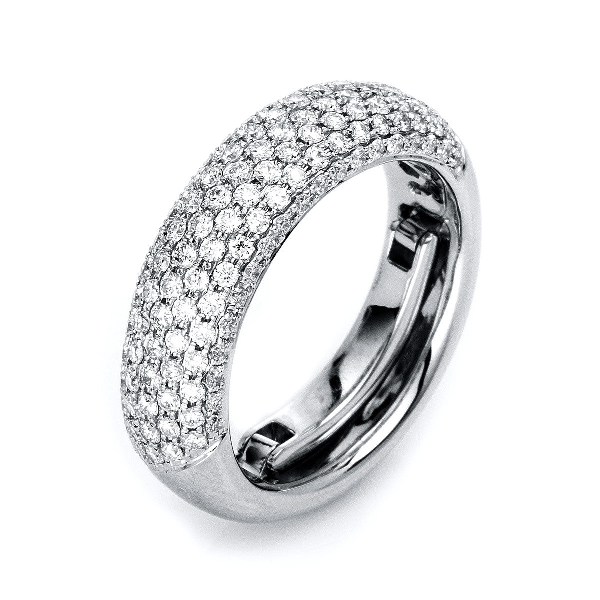 diamond full cut pavé ring in white gold