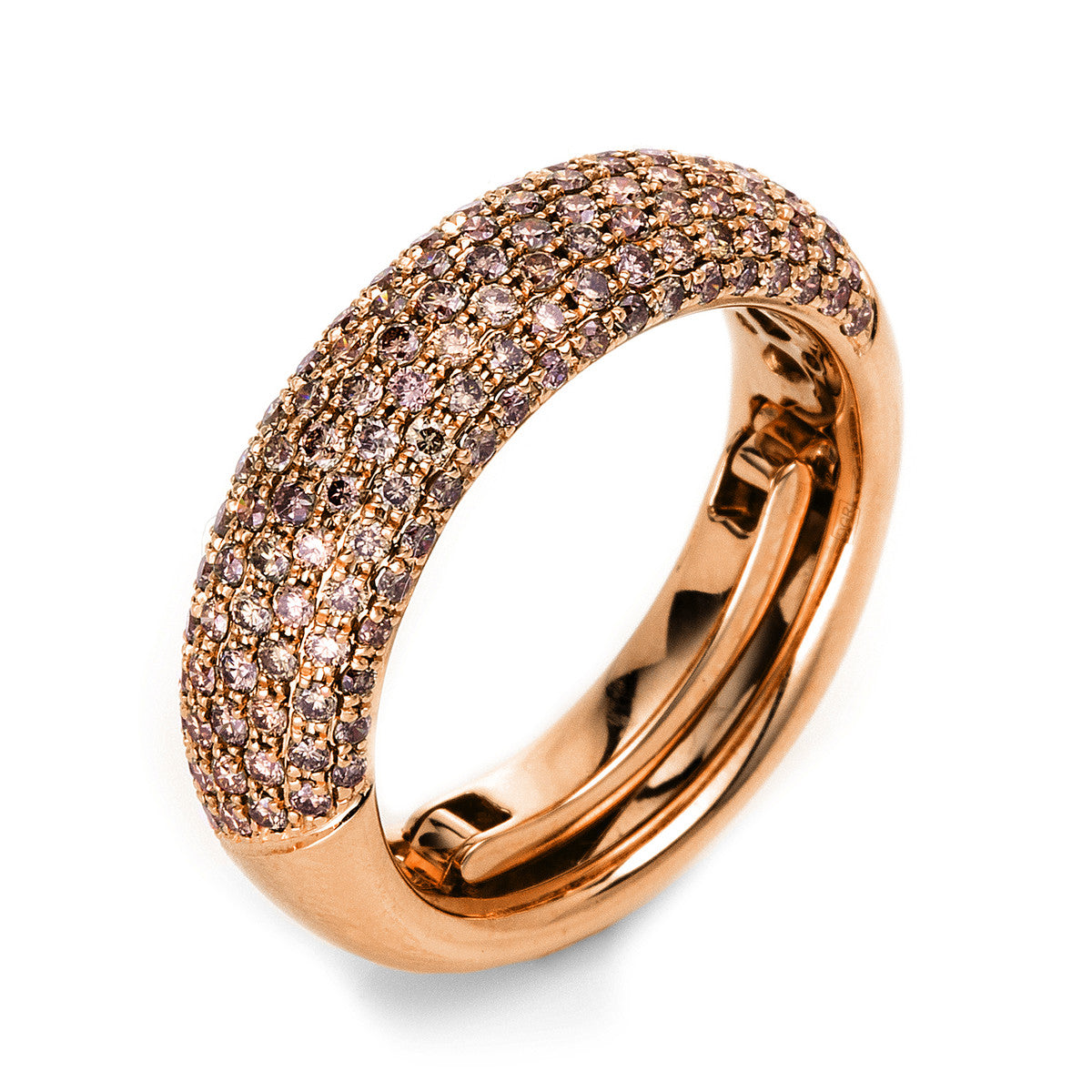 diamond full cut pavé ring in red gold