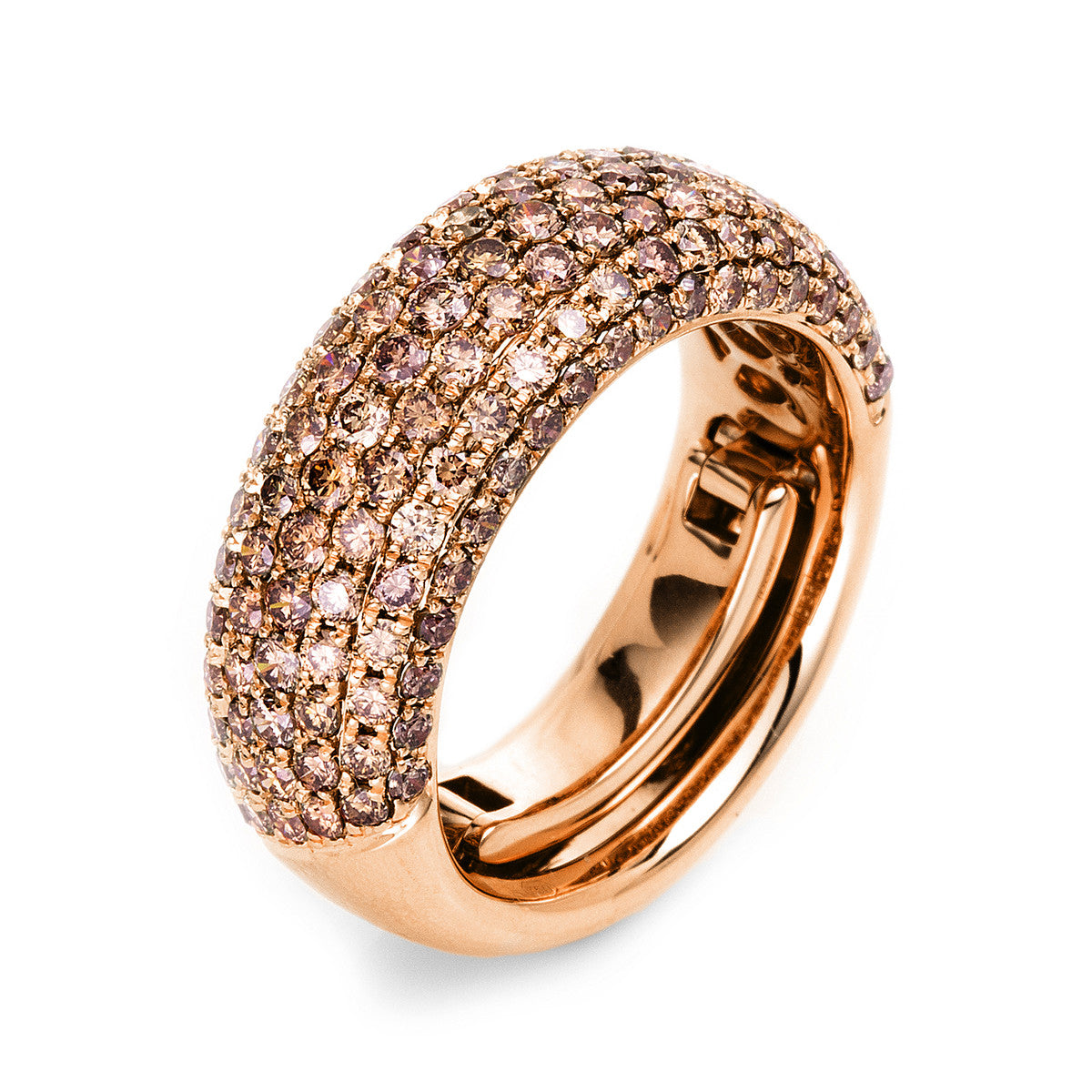 diamond full cut pavé ring in red gold