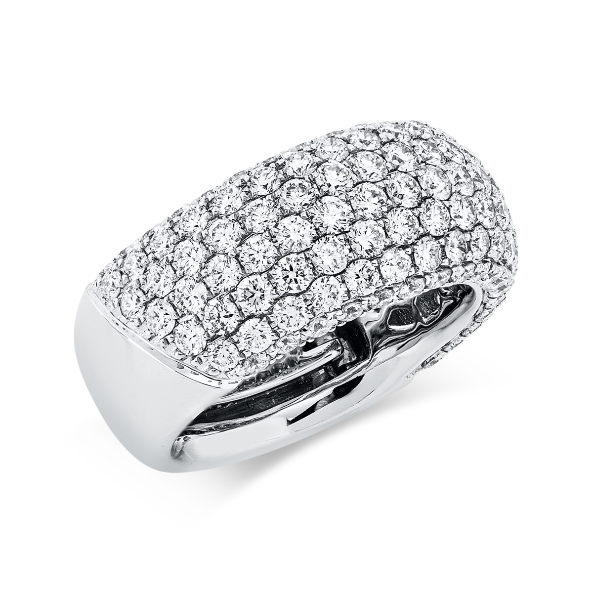 diamond full cut pavé ring in white gold