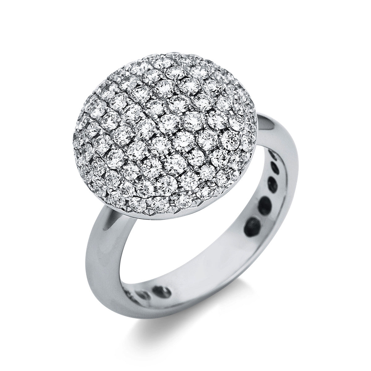 diamond full cut pavé ring in white gold