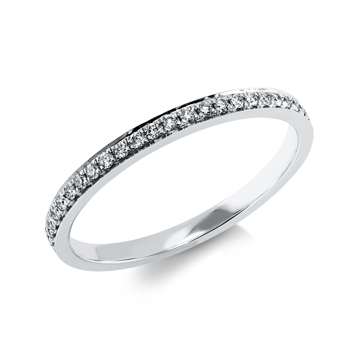 diamond full cut eternity half ring in white gold