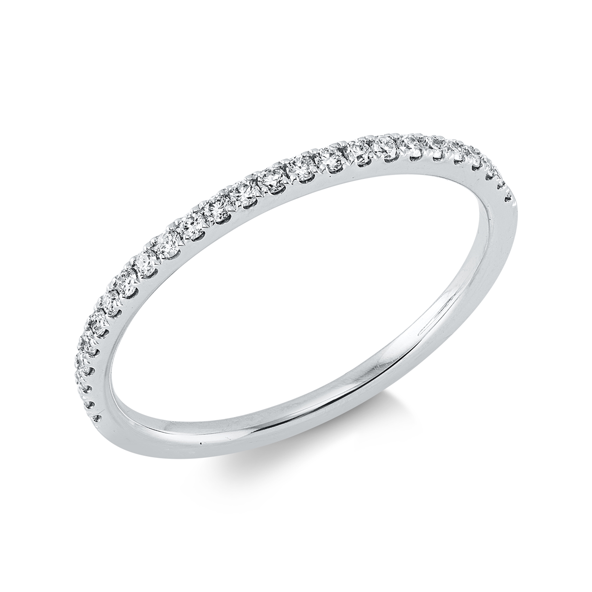 diamond full cut eternity half ring in white gold
