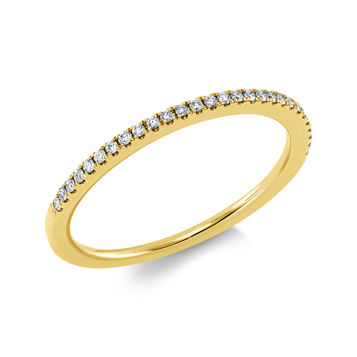 diamond full cut eternity half ring in yellow gold