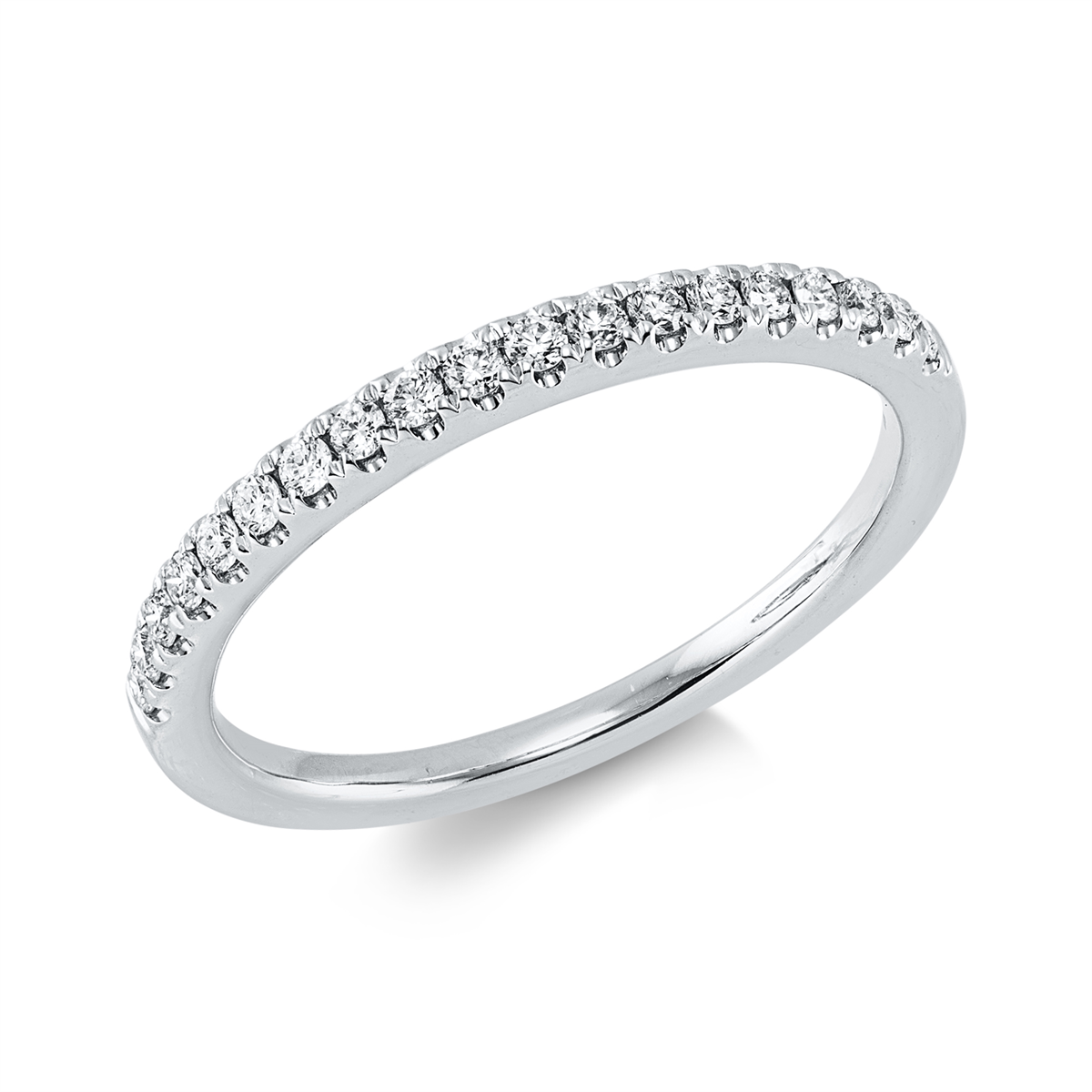 diamond full cut eternity half ring in white gold