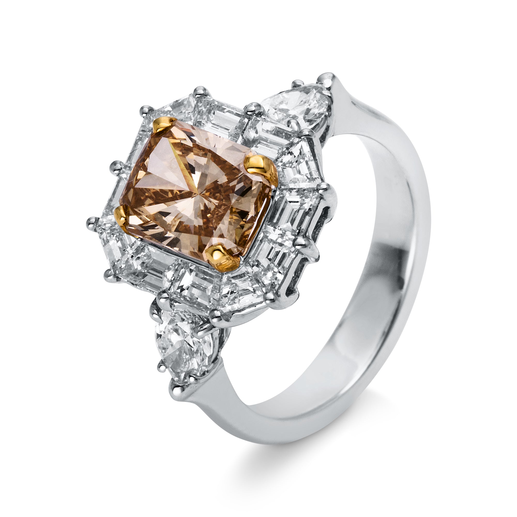 taper illusion classic ring in whitegold / rosegold
