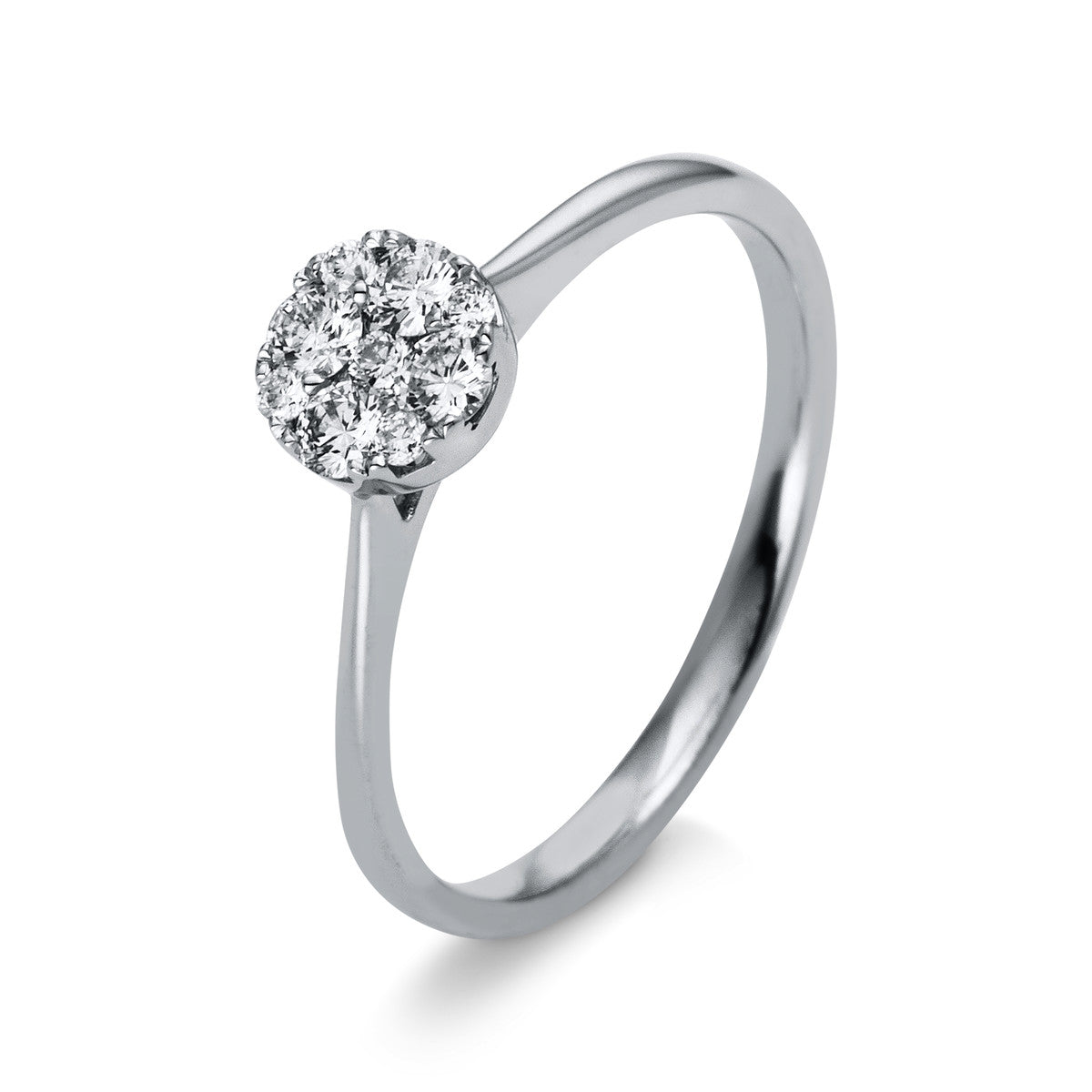 diamond full cut illusion classic ring in white gold