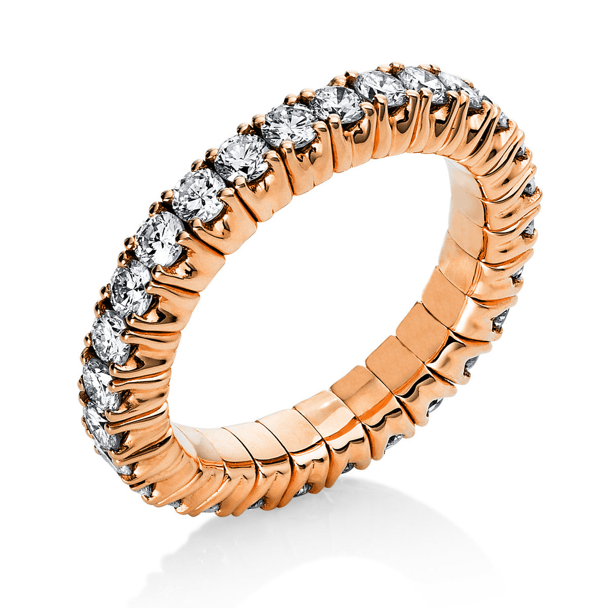 diamond full cut flex ring in red gold