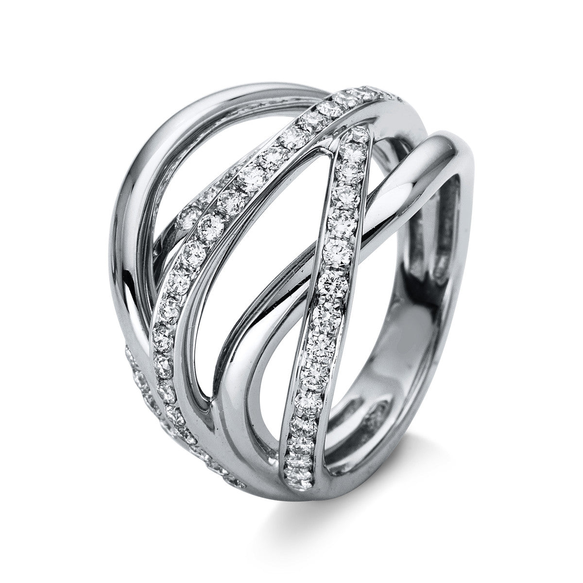 diamond full cut multi-stone ring in white gold